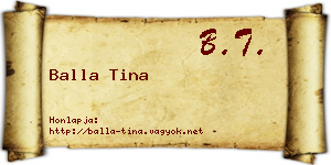 Balla Tina névjegykártya